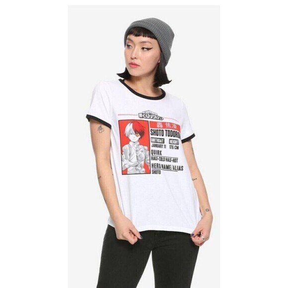 Funimation My Hero Academia Shoto Todoroki T Shirt Size Medium Ringer Tee - Picture 1 of 9
